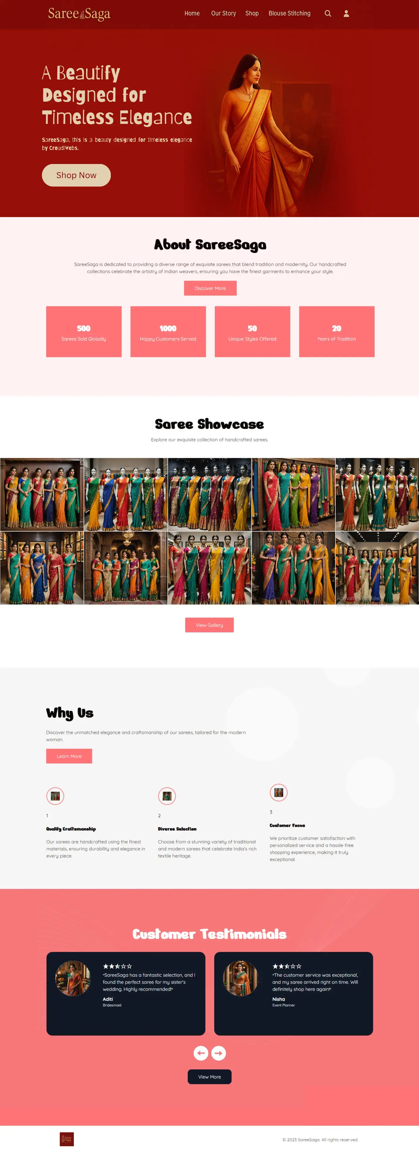 SareeSaga – A Premium eCommerce Website for Sarees